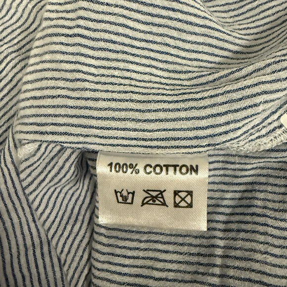 Striped Embroidered Women's cotton Top - Picture 5 of 5